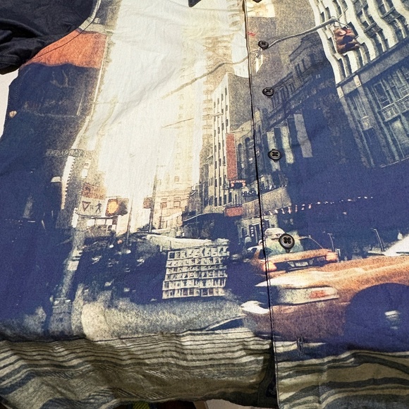 Robert Graham Men Long Sleeve Button Shirt Sz L Art Flip Cuff Party City Graphic - Picture 5 of 15